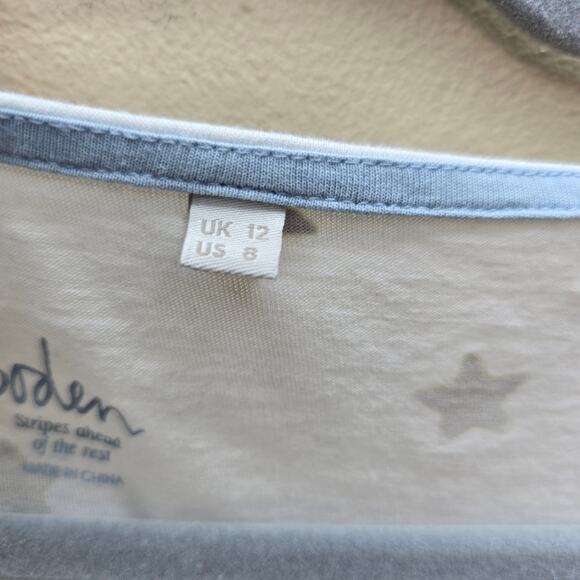 Boden Stripes ahead of the Rest Star Print Short Sleeve T-Shirt Cap Sleeves SZ 8 - Picture 5 of 8